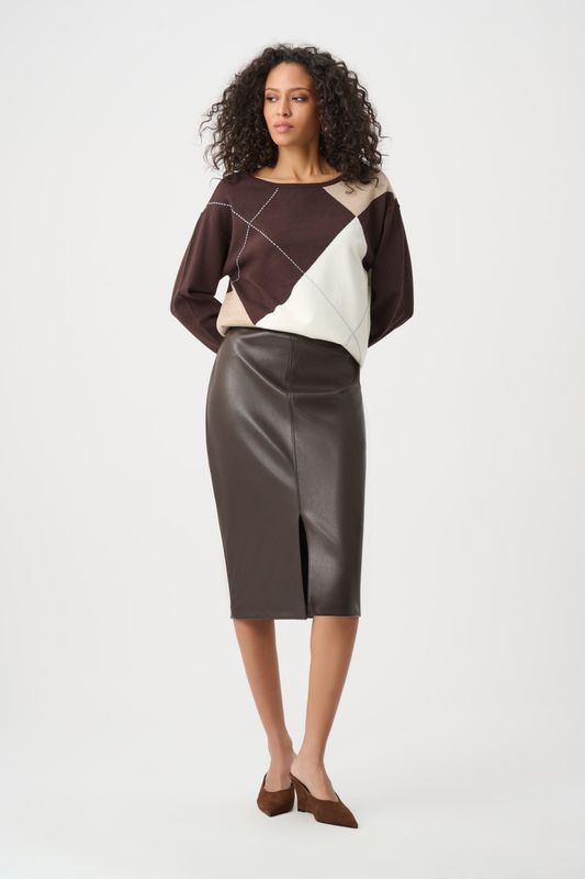 263213 Joseph Ribkoff Leatherette Pencil Skirt