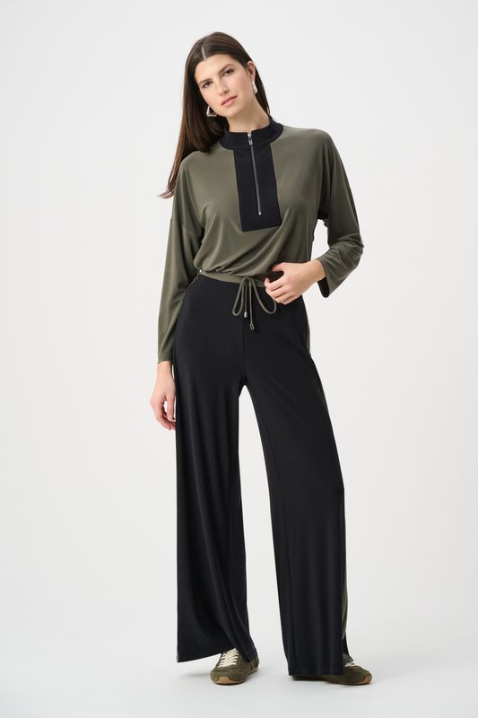 263607 Joseph Ribkoff Color Block Wide Leg Pants