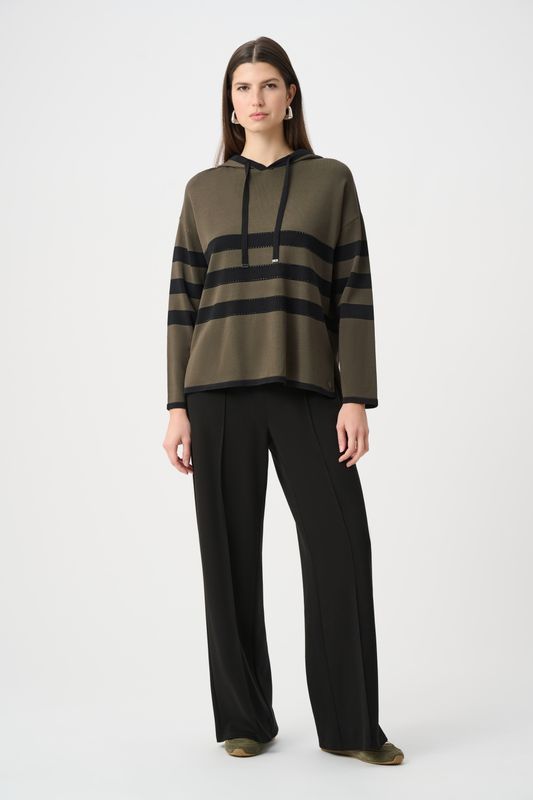 263626 Joseph Ribkoff Striped Hooded Sweater