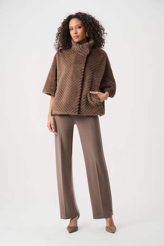 263917 Joseph Ribkoff Faux Fur Cape Style Jacket