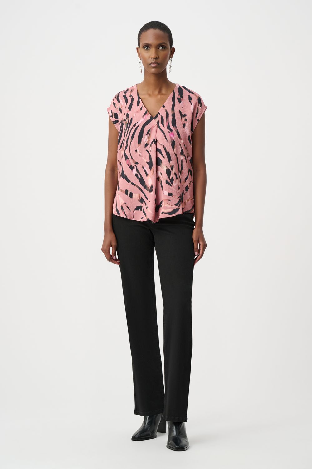 263188 Joseph Ribkoff Animal Print Boxy Top