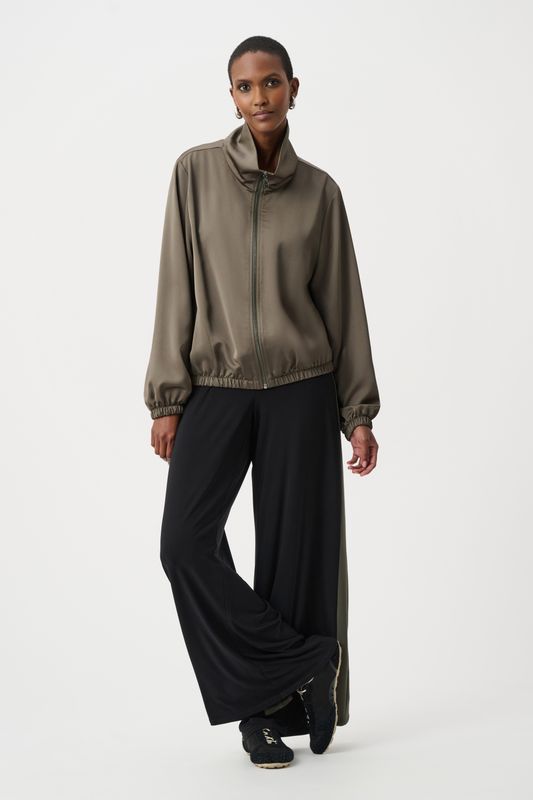 263614 Joseph Ribkoff Satin Zipped Bomber Jacket