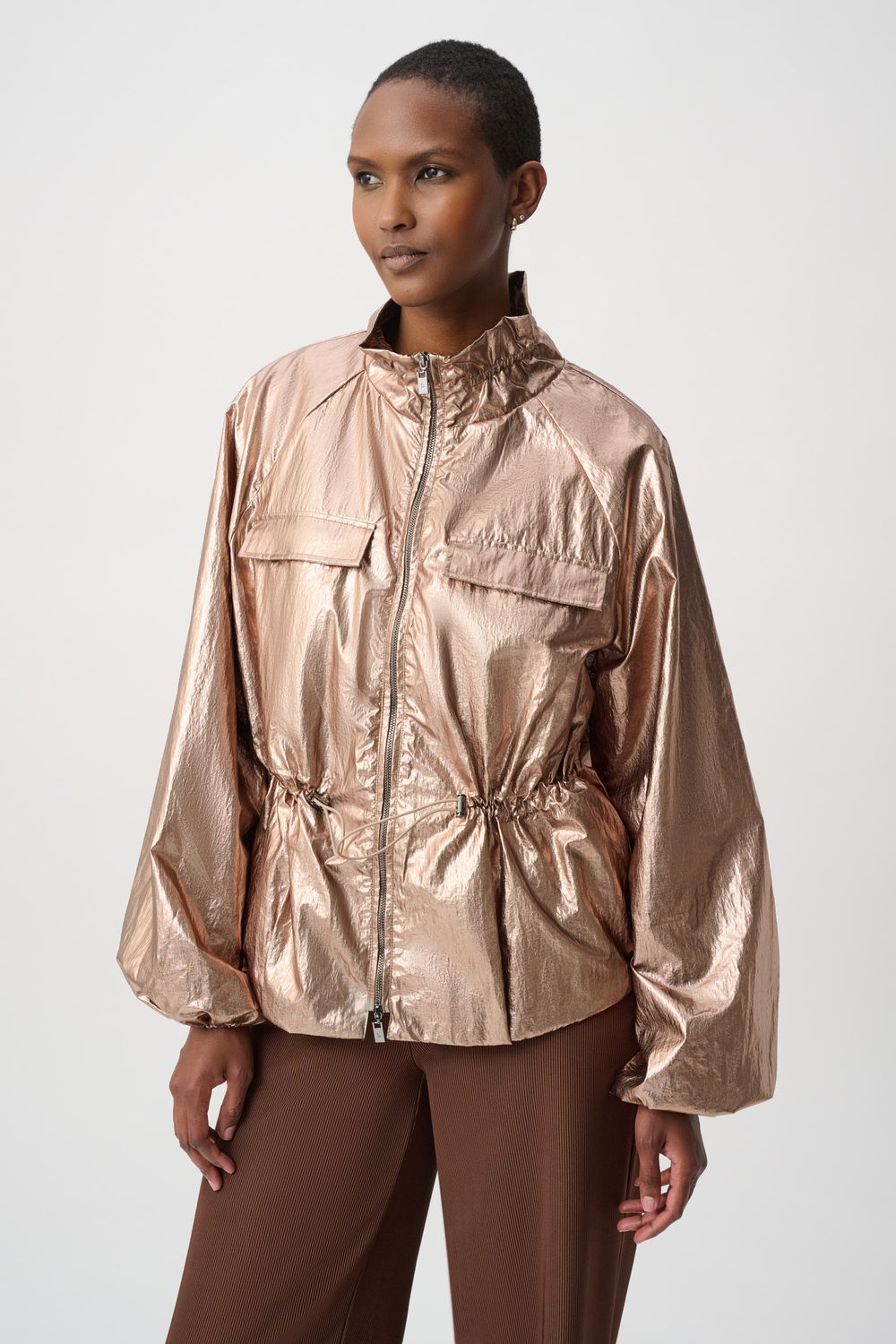 264621 Joseph Ribkoff Metallic Cocoon Jacket