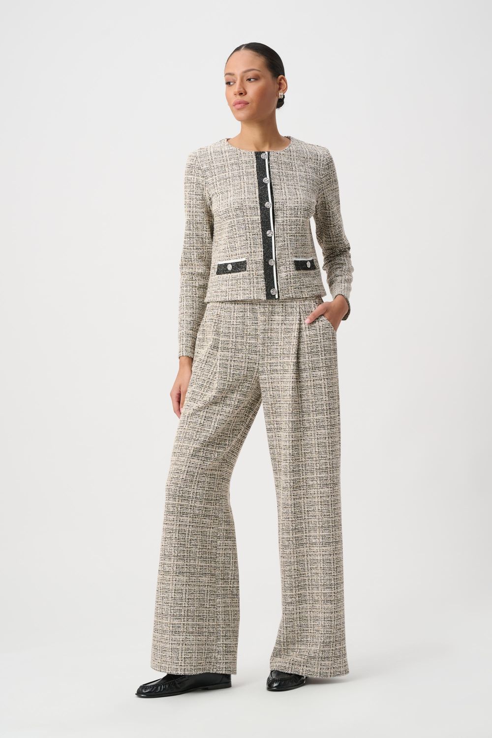 264079 Joseph Ribkoff Plaid Boucle Pant