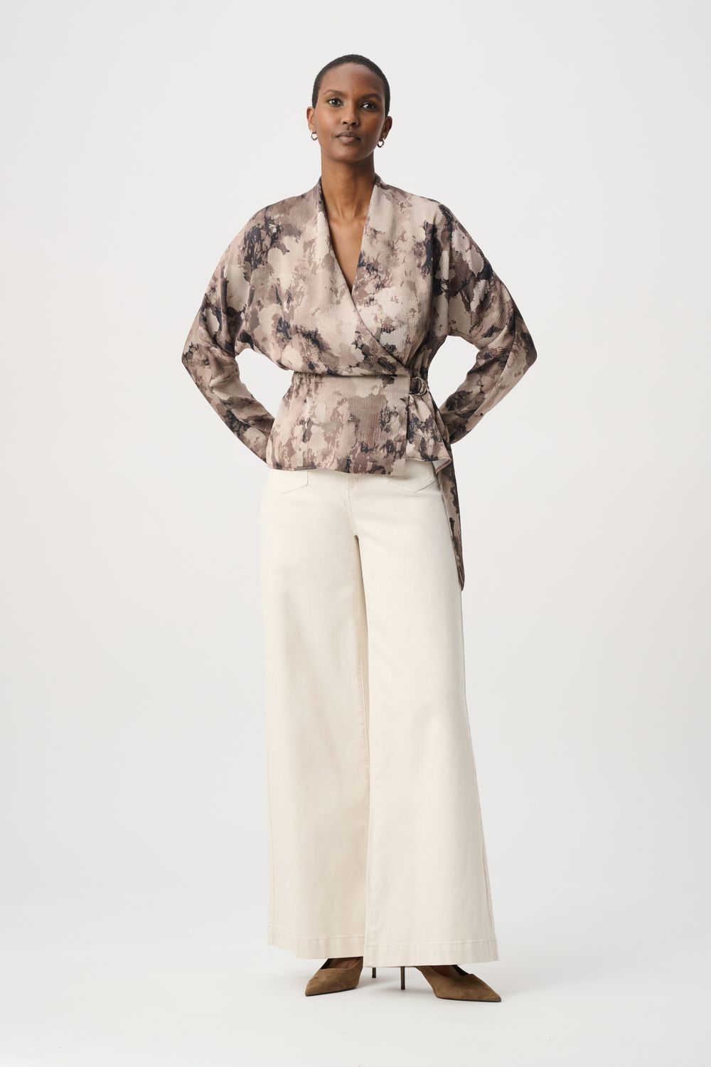 264149 Joseph Ribkoff Satin Wrap Top