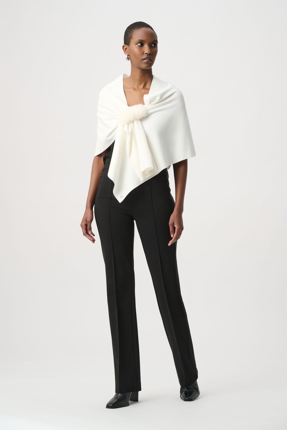 264953 Joseph Ribkoff Faux Fur Draped Coverup