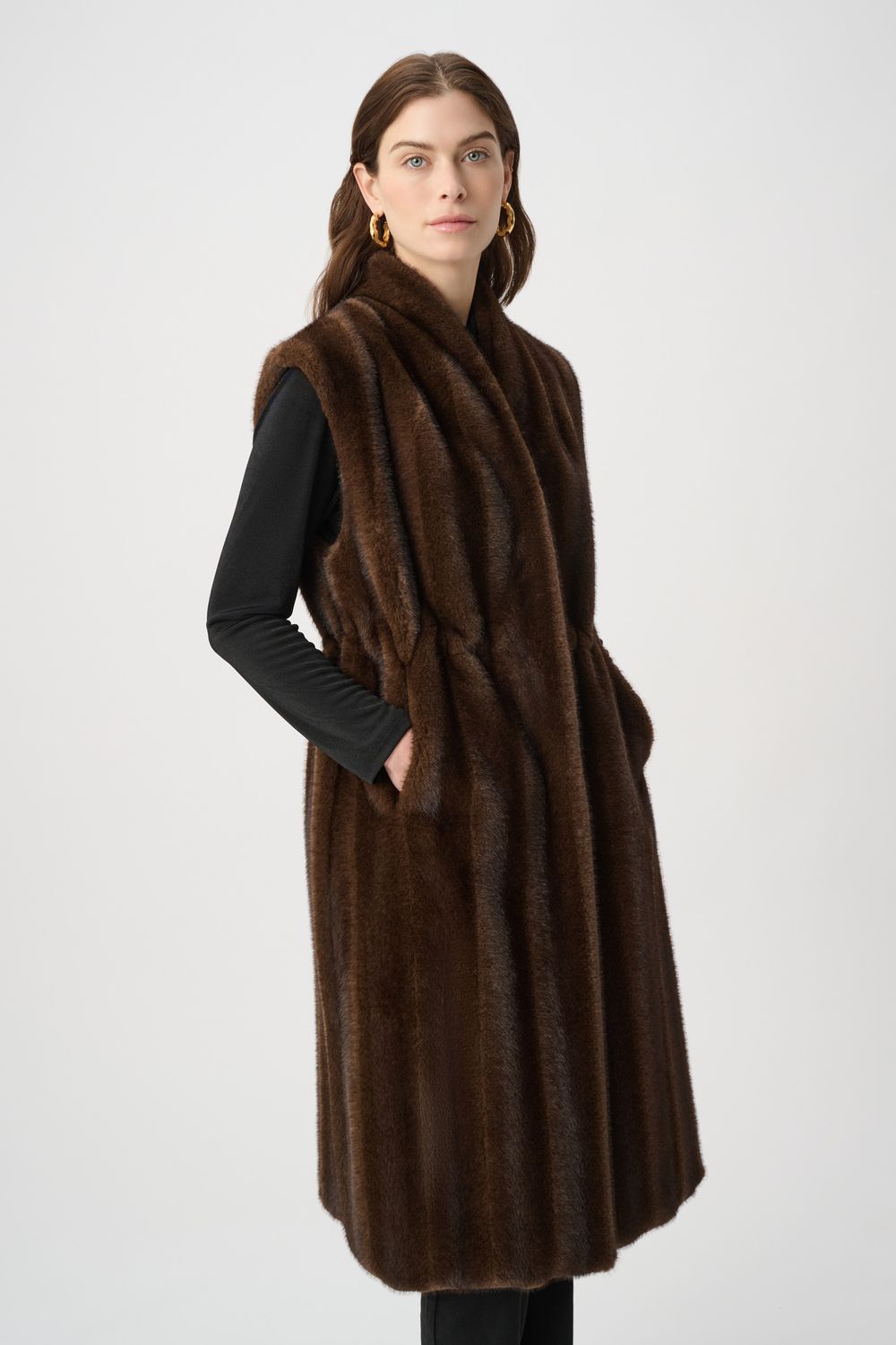 264911 Joseph Ribkoff Faux Fur Vest