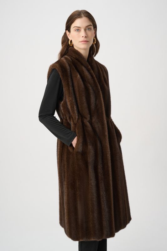 264911 Joseph Ribkoff Faux Fur Vest