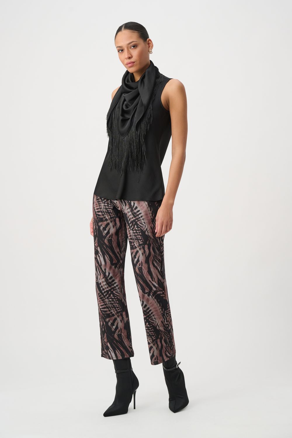 264147 Joseph Ribkoff Satin Scarf Top