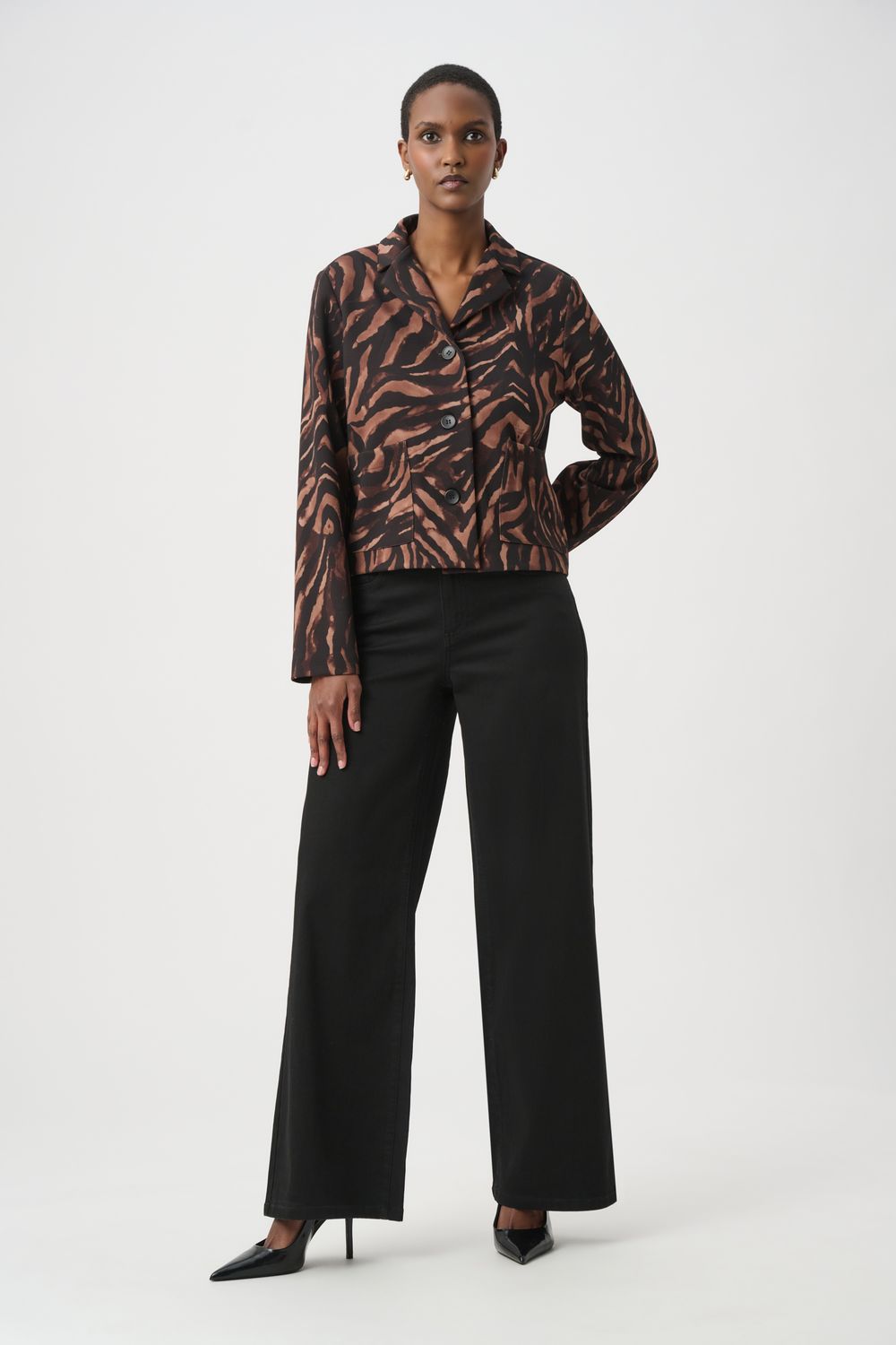 264042 Joseph Ribkoff Animal Print Boxy Jacket