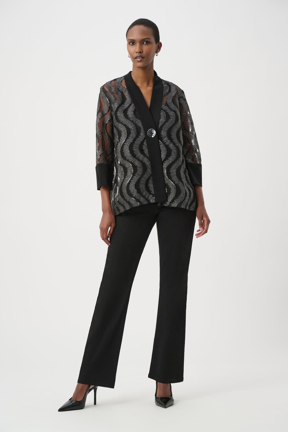 264138 Joseph Ribkoff Sequin Swing Jacket