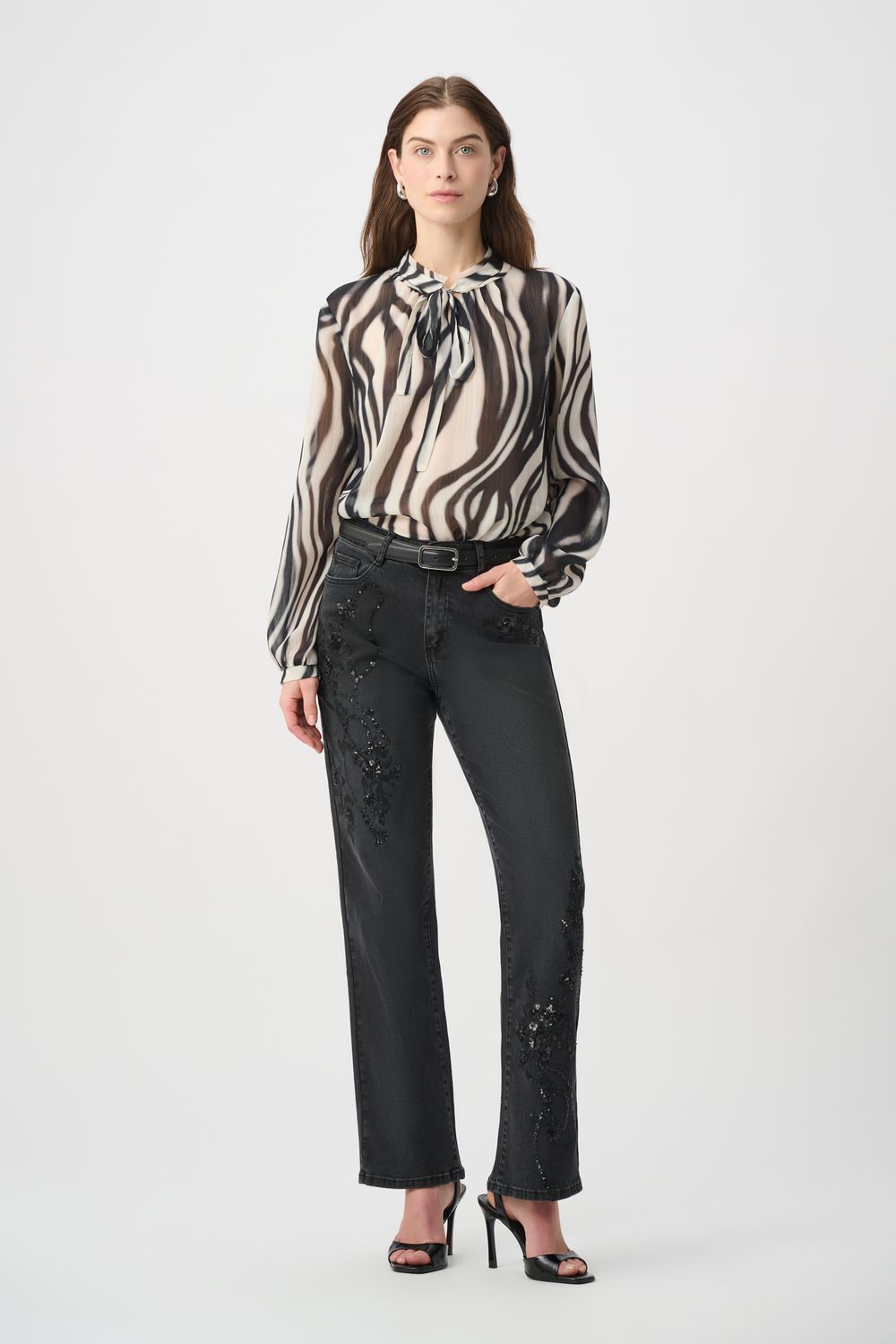264023 Joseph Ribkoff Animal Print Blouse