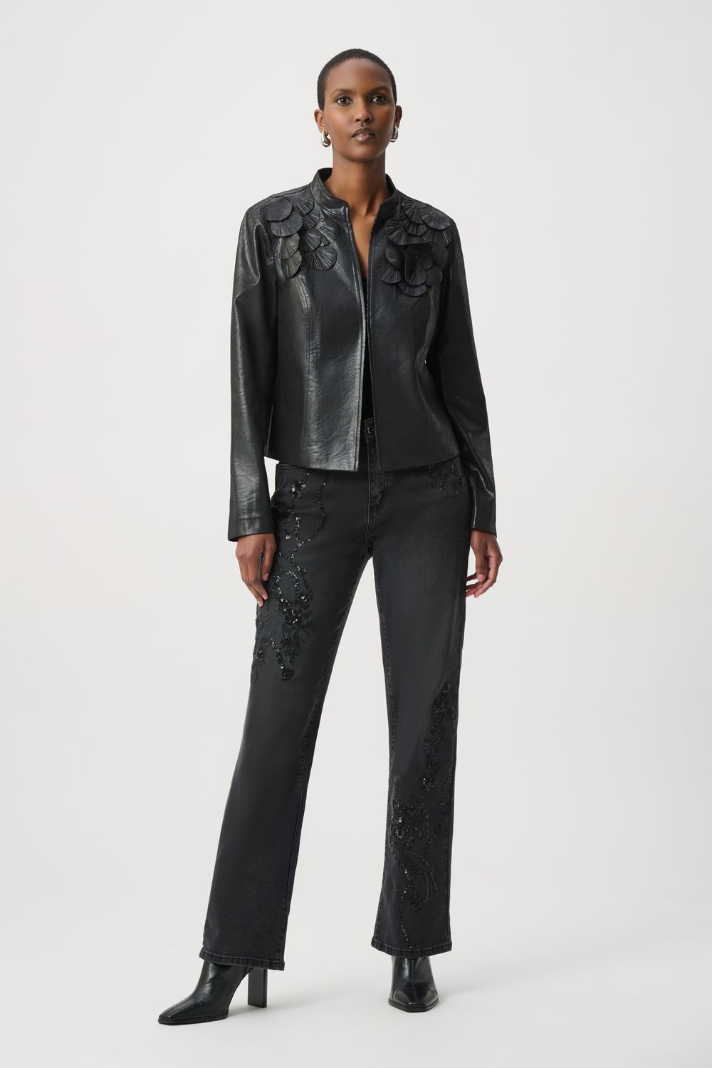 264906 Joseph Ribkoff Foiled Suede Jacket