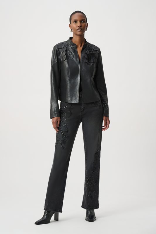 264906 Joseph Ribkoff Foiled Suede Jacket