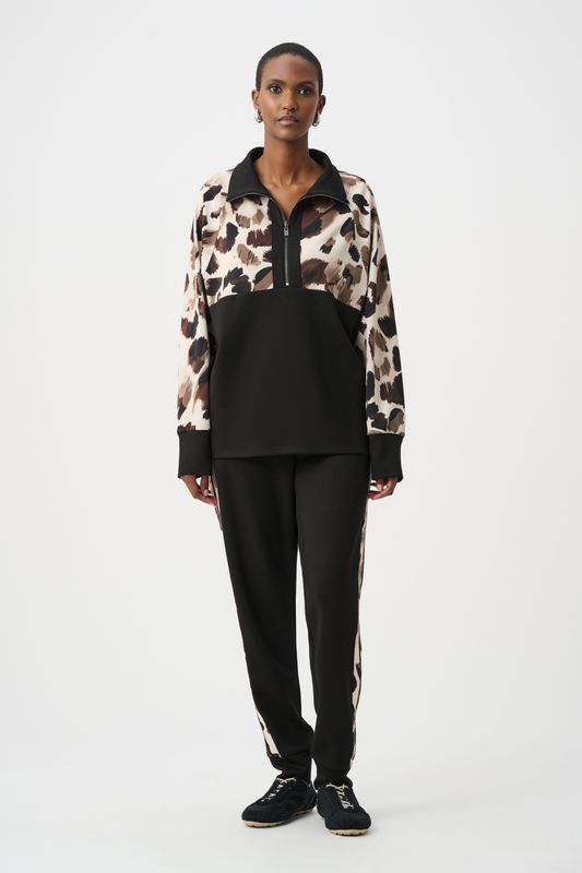 263609 Joseph Ribkoff Animal Print Boxy Top