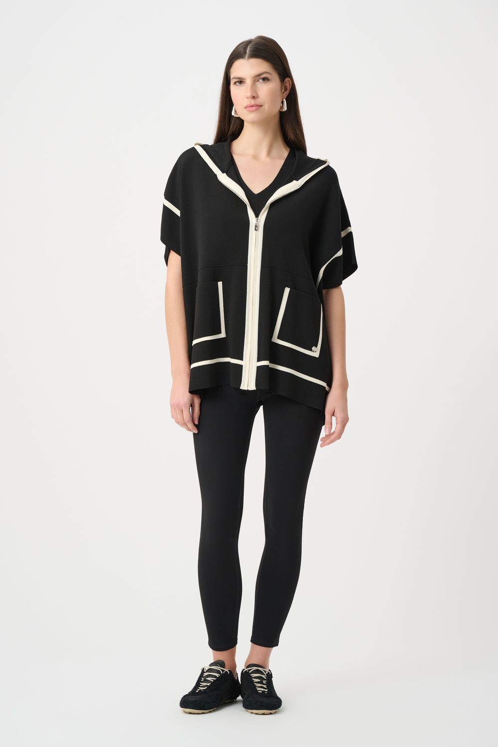 263639 Joseph Ribkoff Hooded Boxy Jacket