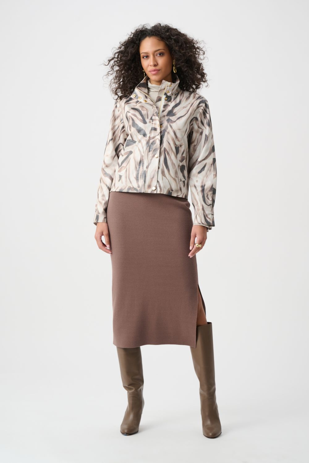 263944 Joseph Ribkoff Foiled Animal Print Jacket