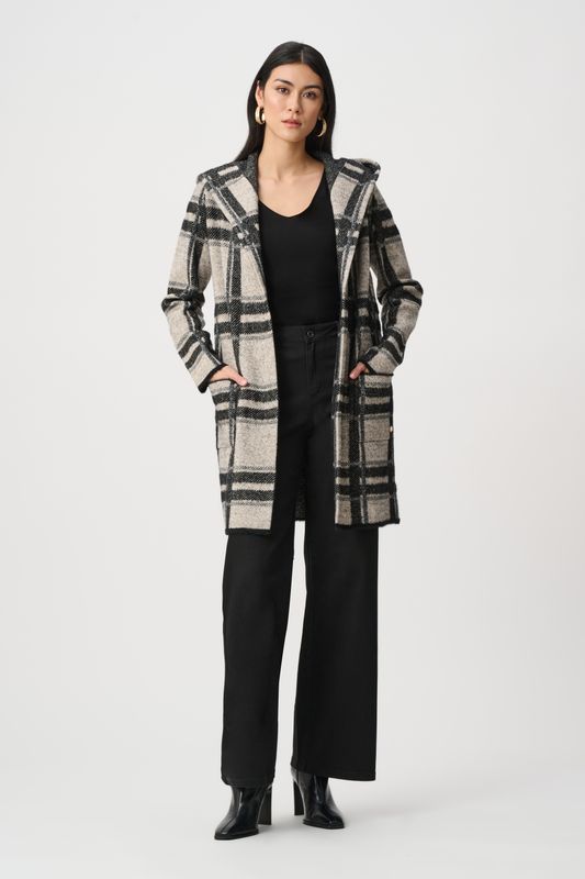 263953 Joseph Ribkoff Plaid Hooded Jacket