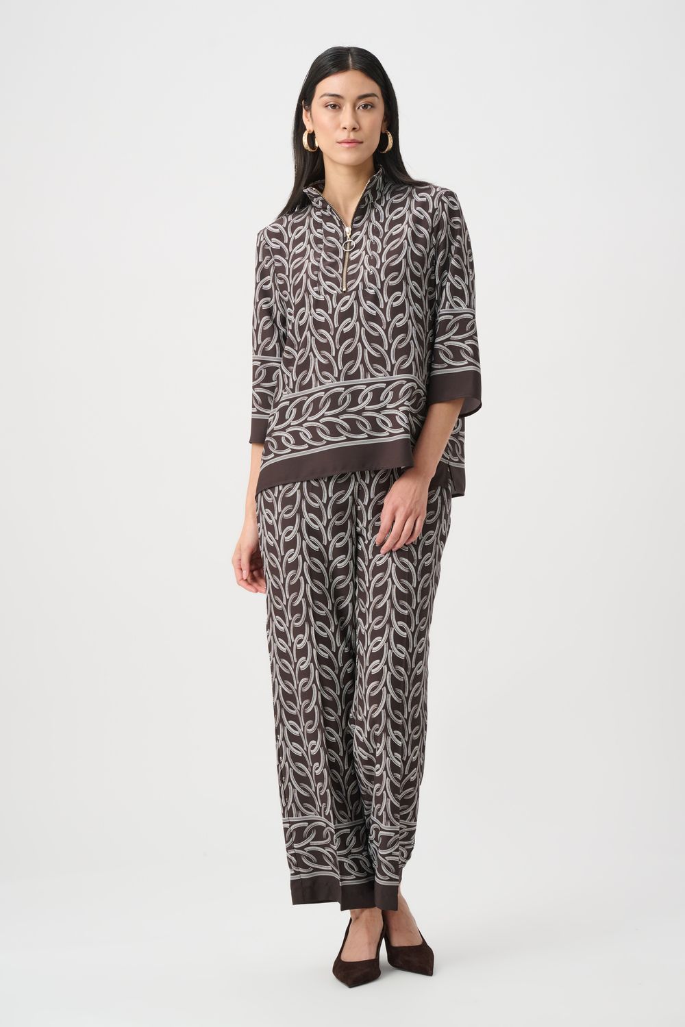 263054 Joseph Ribkoff Woven Chain Boxy Top