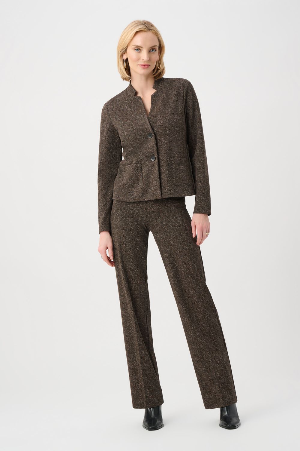 263081 Joseph Ribkoff Herringbone Wide Leg Pant