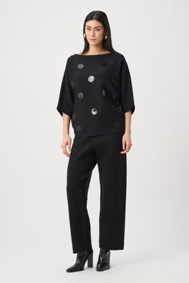 263942 Joseph Ribkoff Boxy Embroidered Sweater