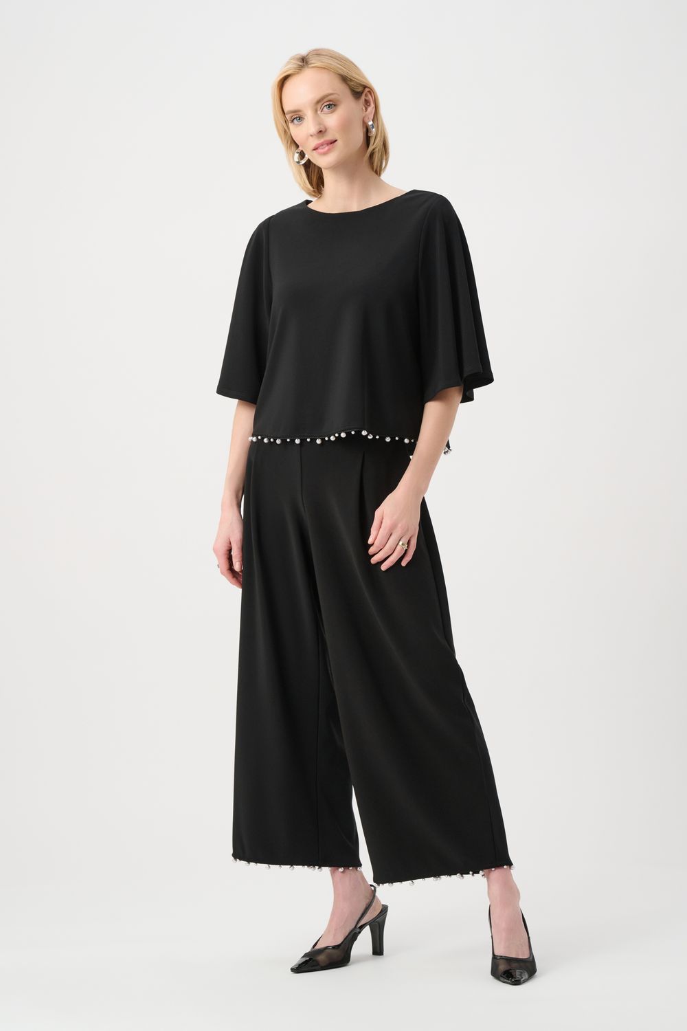 263116 Joseph Ribkoff Top with Pearl Detail