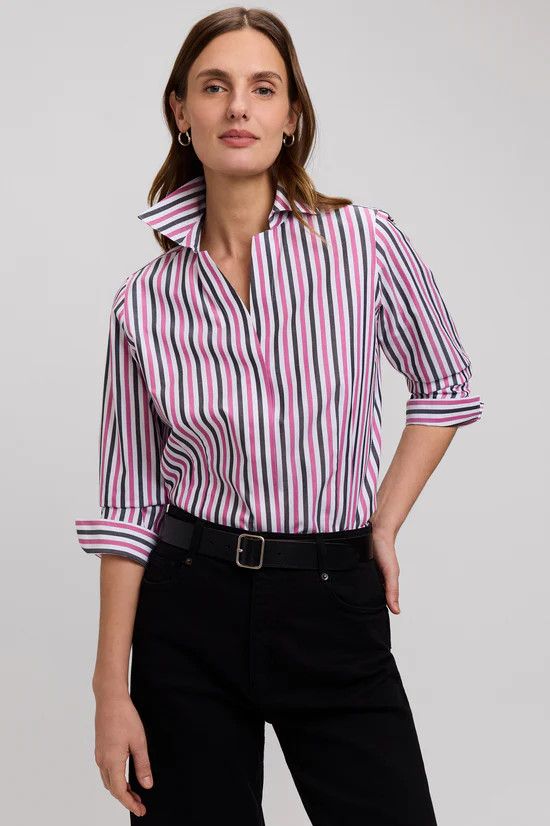 205815 Foxcroft Taylor Pinpoint Stripe Shirt