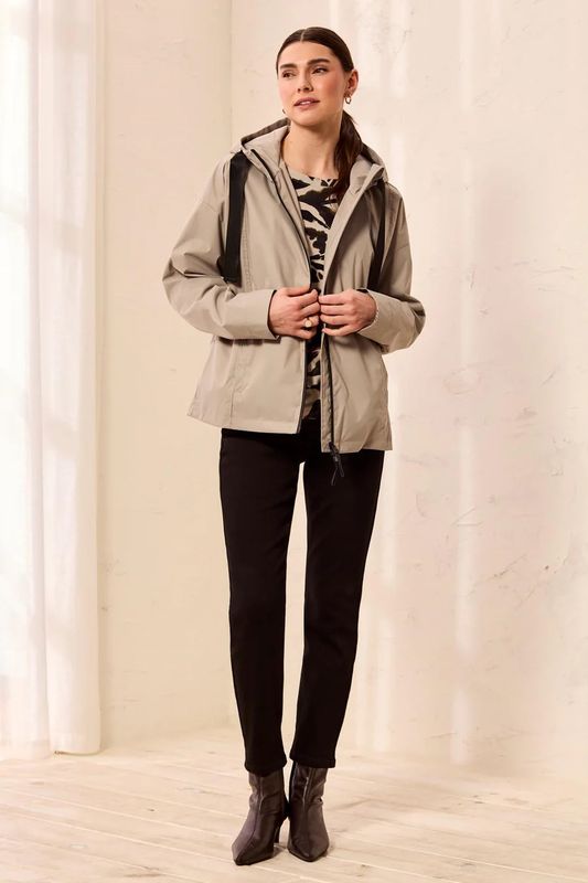 32850 Tribal Hooded Zip Up Rain Jacket