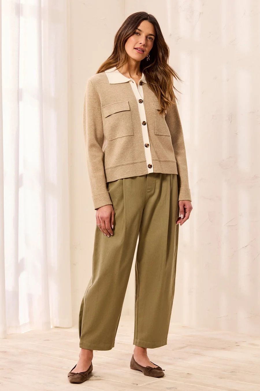 31890 Tribal Sweater Collared Cardigan