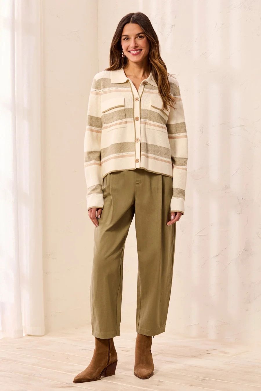 31750 Tribal Knit Button Front Cardigan