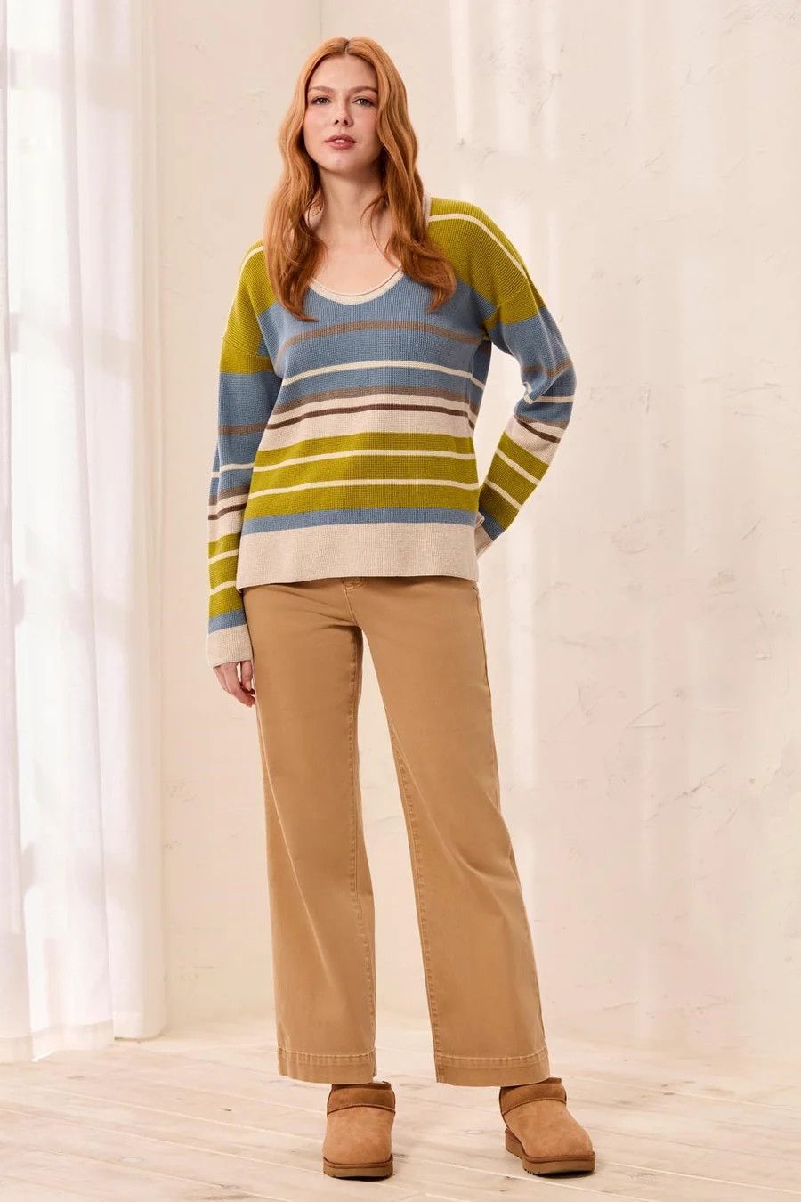22540 Tribal Waffle Knit Sweater
