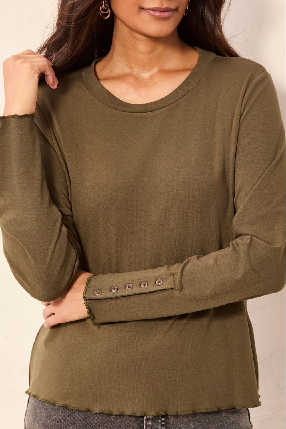 31740 Tribal Top with Button Detail
