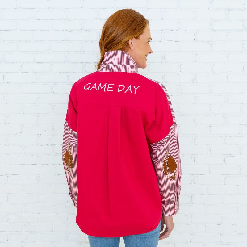 KM2136 Caryn Lawn Preppy Football Shirt