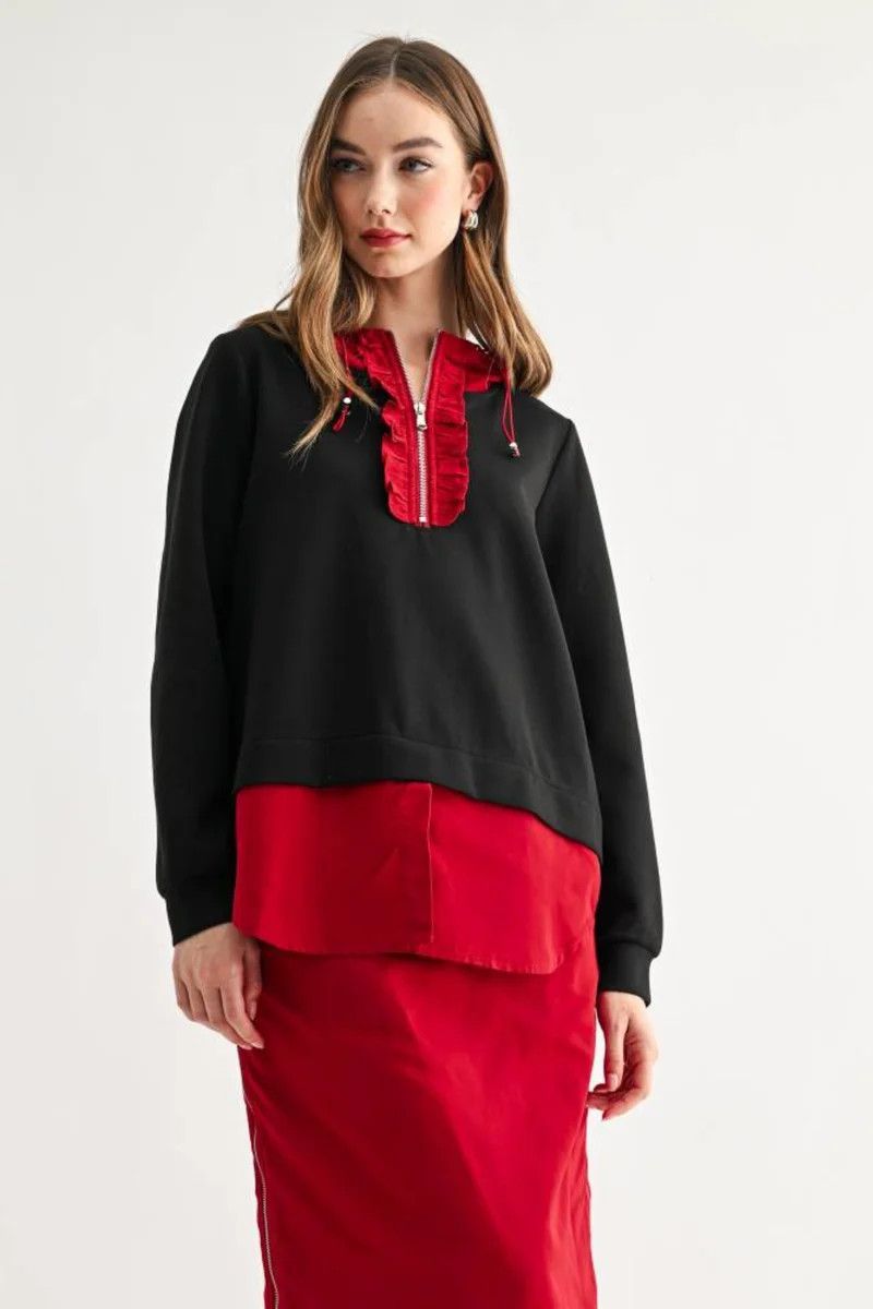 54325K Joh Kaylee Top with Hoodie