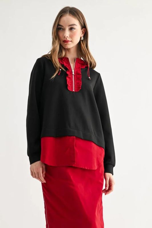 54325K Joh Kaylee Top with Hoodie