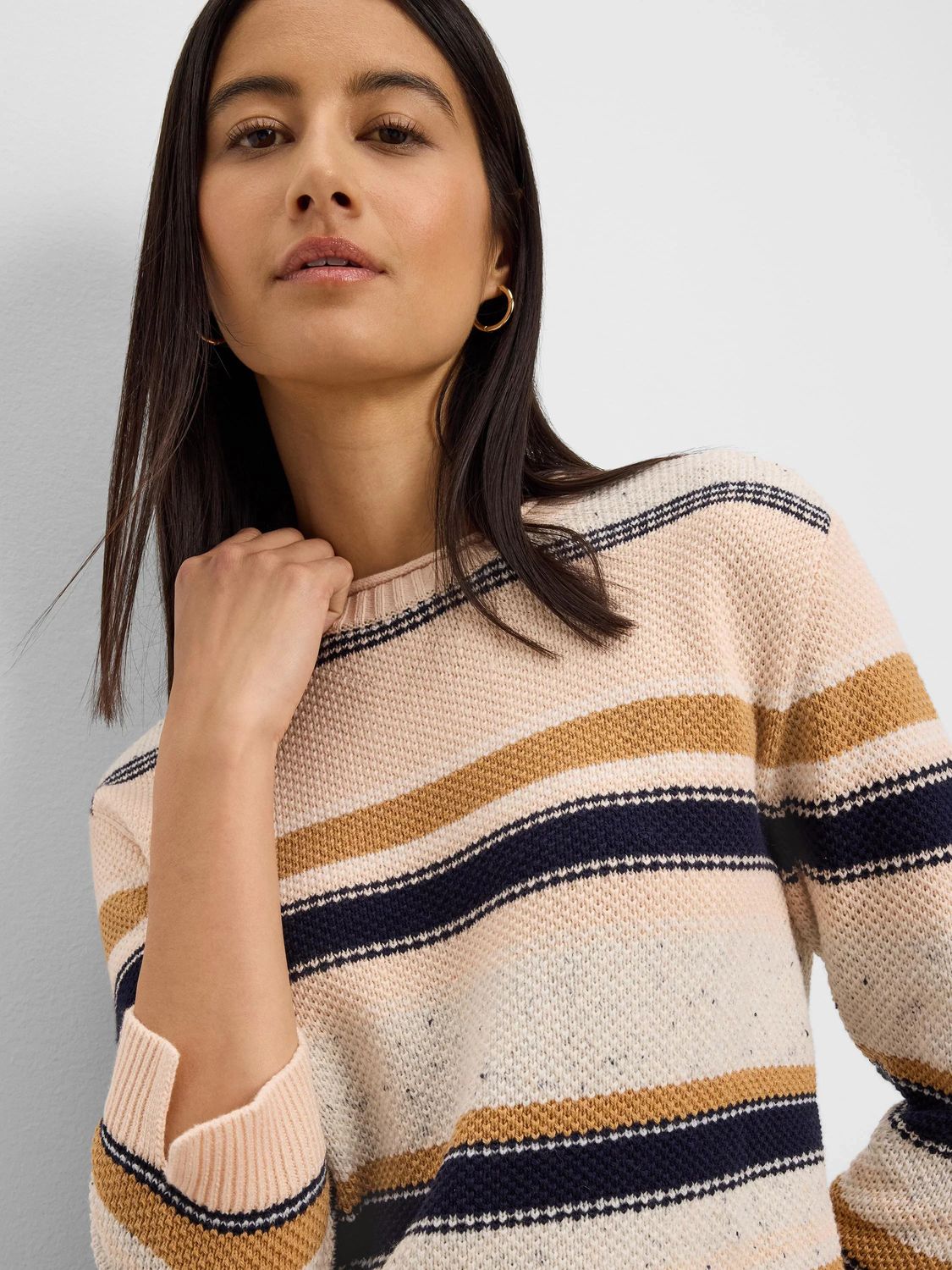F251124R Nic + Zoe Mixed Stripe Sweater