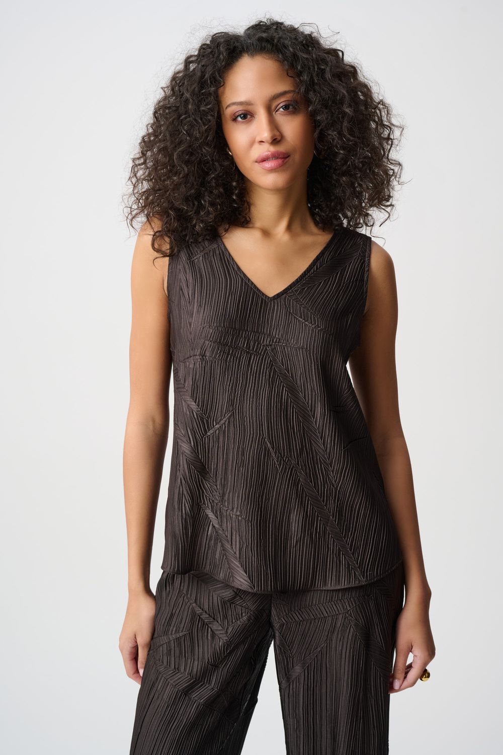 263051 Joseph Ribkoff Satin Flared V-Neck Top