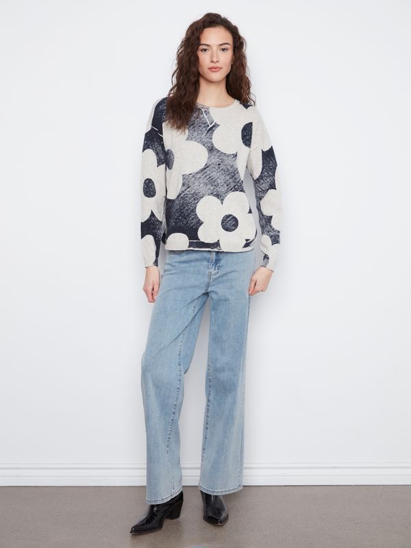 C2010P-261B Charlie B Printed Sweater