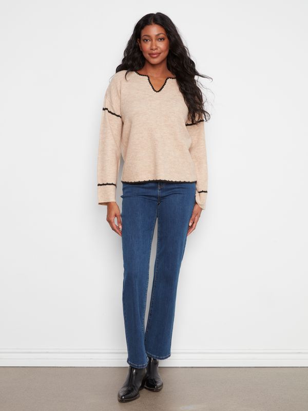 C2879Y-365C Charlie B Embroidered Sweater