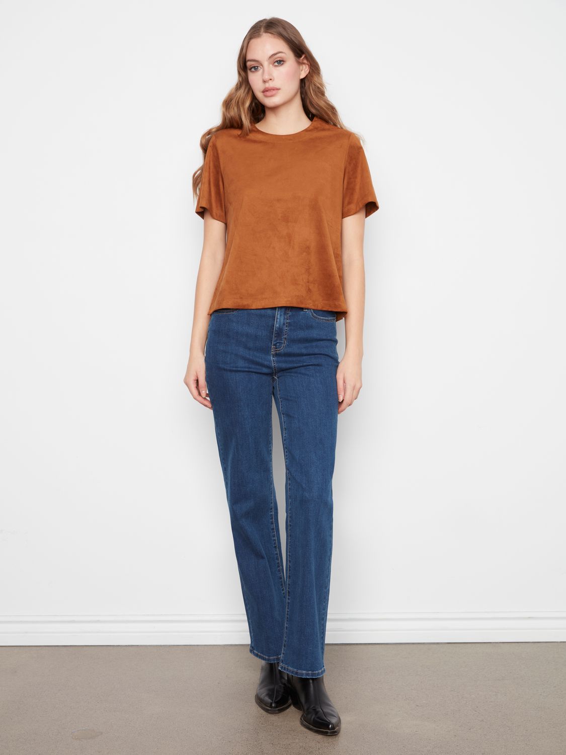 C1460PK-699C Charlie B Faux Suede Top