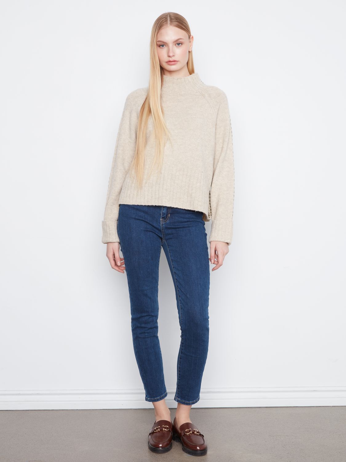 C2122-690C Charlie B Mock Neck Top