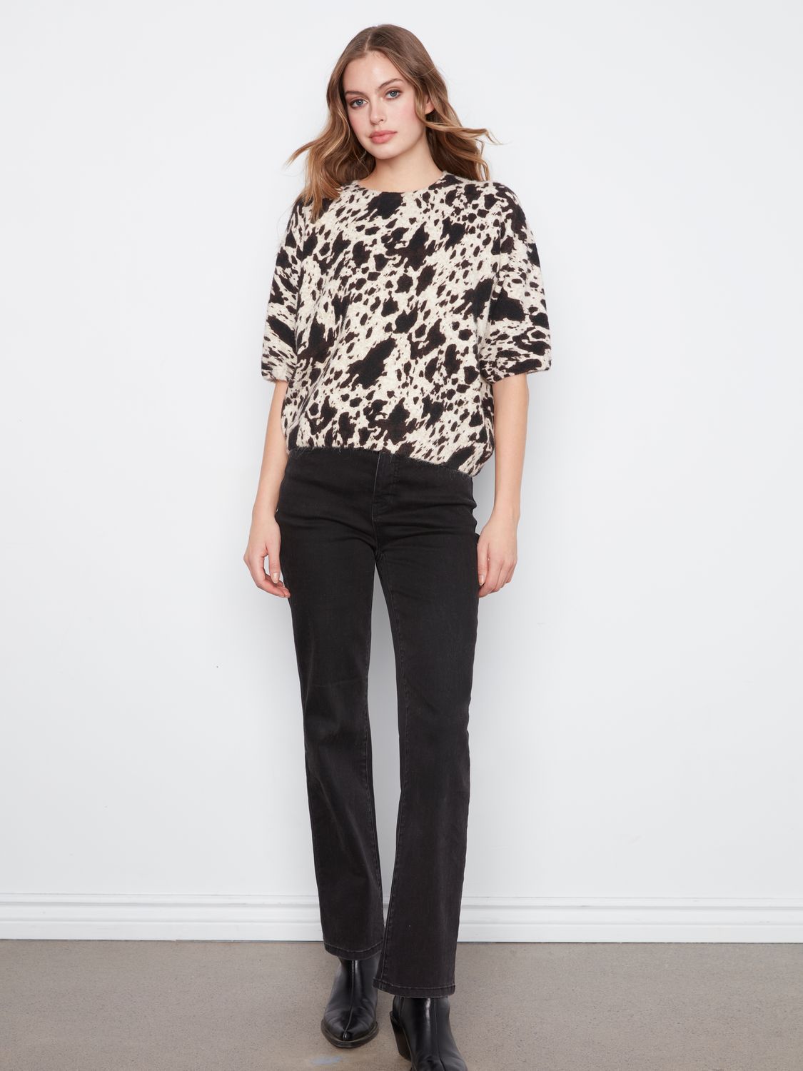 C2858RP-717C Charlie B Printed Sweater