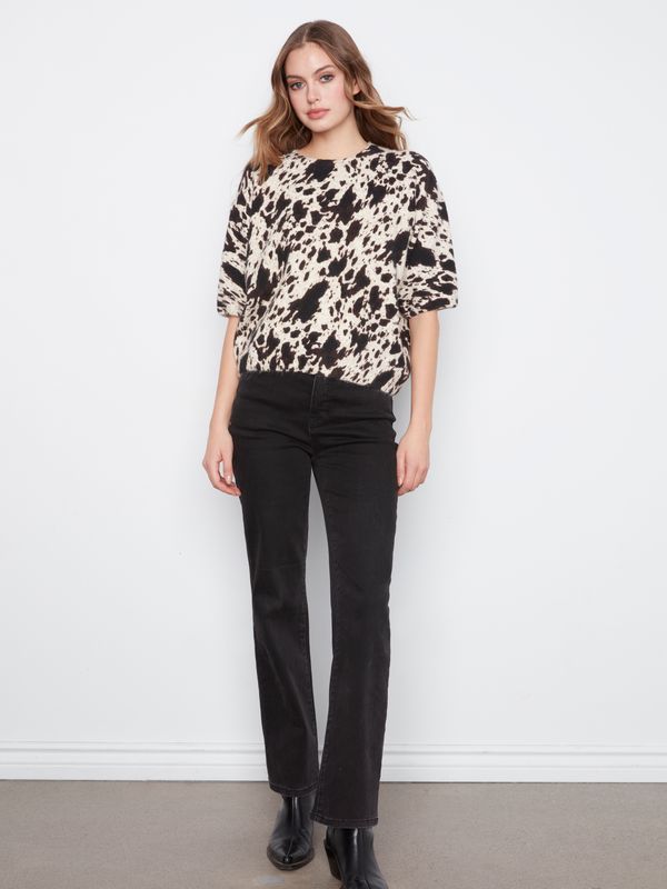 C2858RP-717C Charlie B Printed Sweater