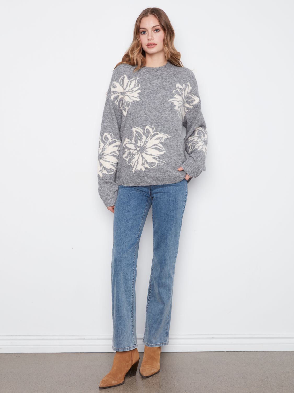 C2987-717C Charlie B Jacquard Sweater