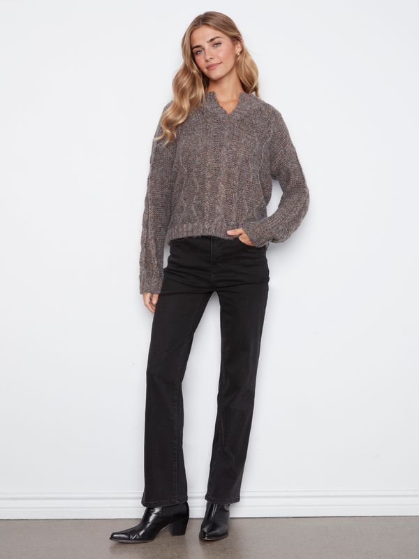 C2729RR-745C Charlie B Metallic Flex Sweater