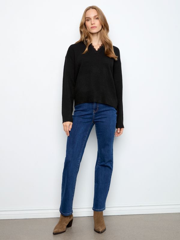 C2081-635C Charlie B V Notch Sweater