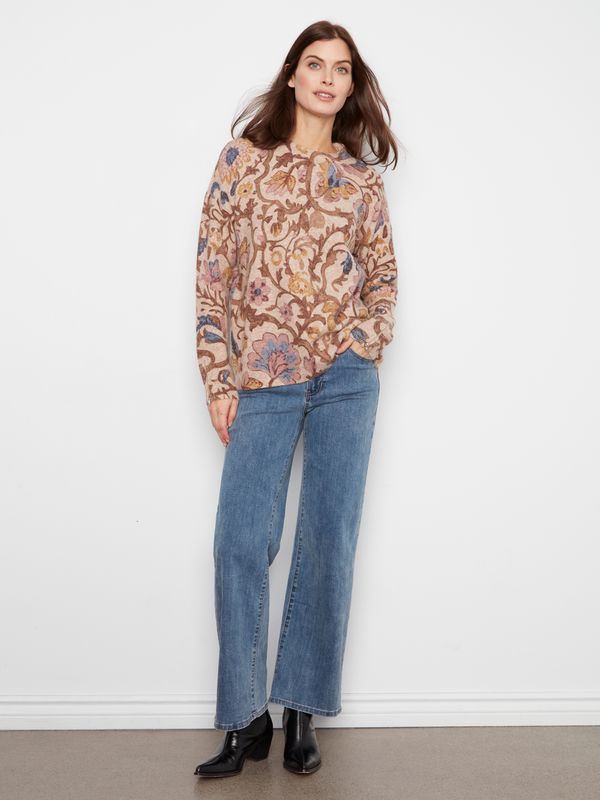 C2574RP-717C Charlie B Printed Sweater