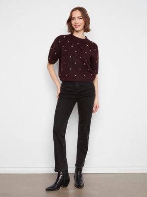 C2858ER-707C Charlie B Jacquard Sweater