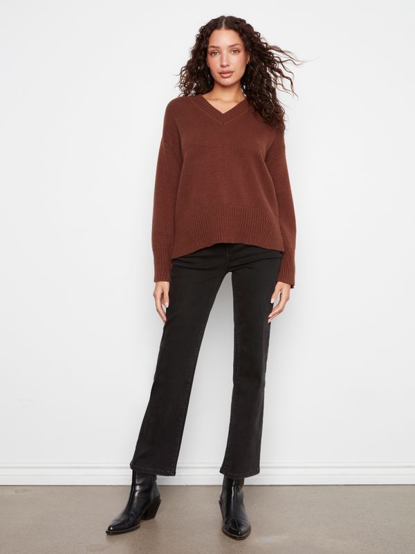 C2127-974A Charlie B V-Neck Sweater