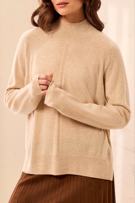 31920 Tribal Cashmere Sweater with Side Slits